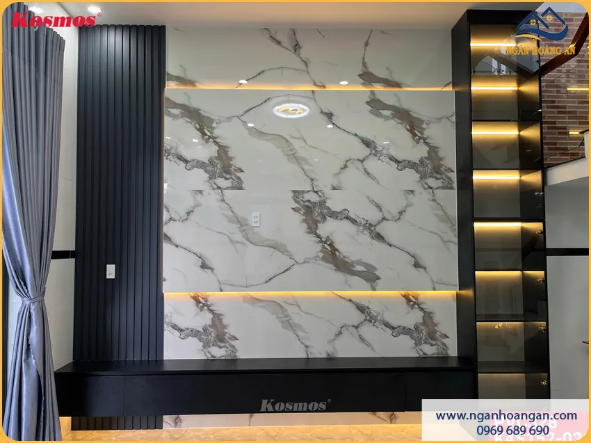 Ốp PVC Giả Đá Cho Vách Tivi Chống Mối Mọt